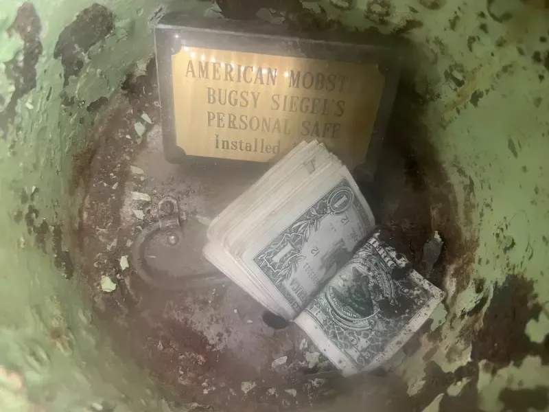 A pile of money is sitting inside of a bucket.