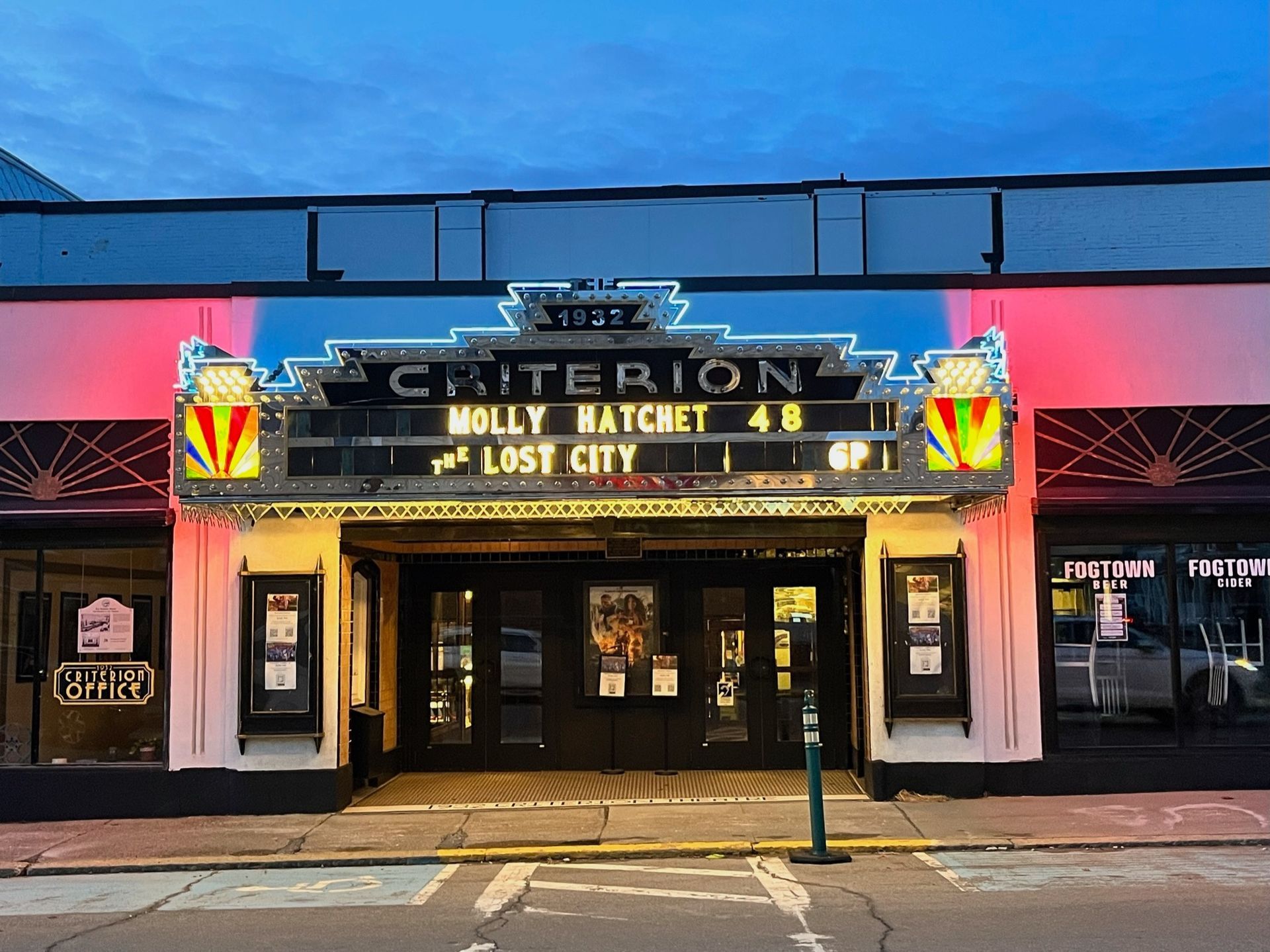 The criterion theater is showing molly batchett in lost city