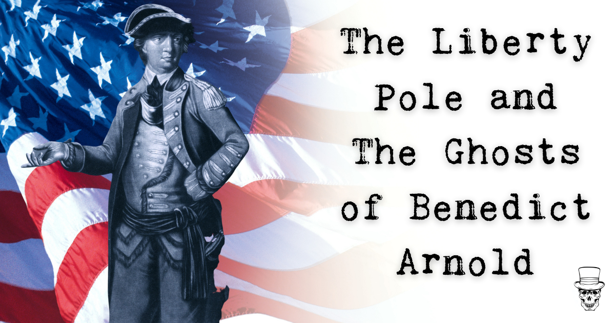 Benedict Arnold against an American flag