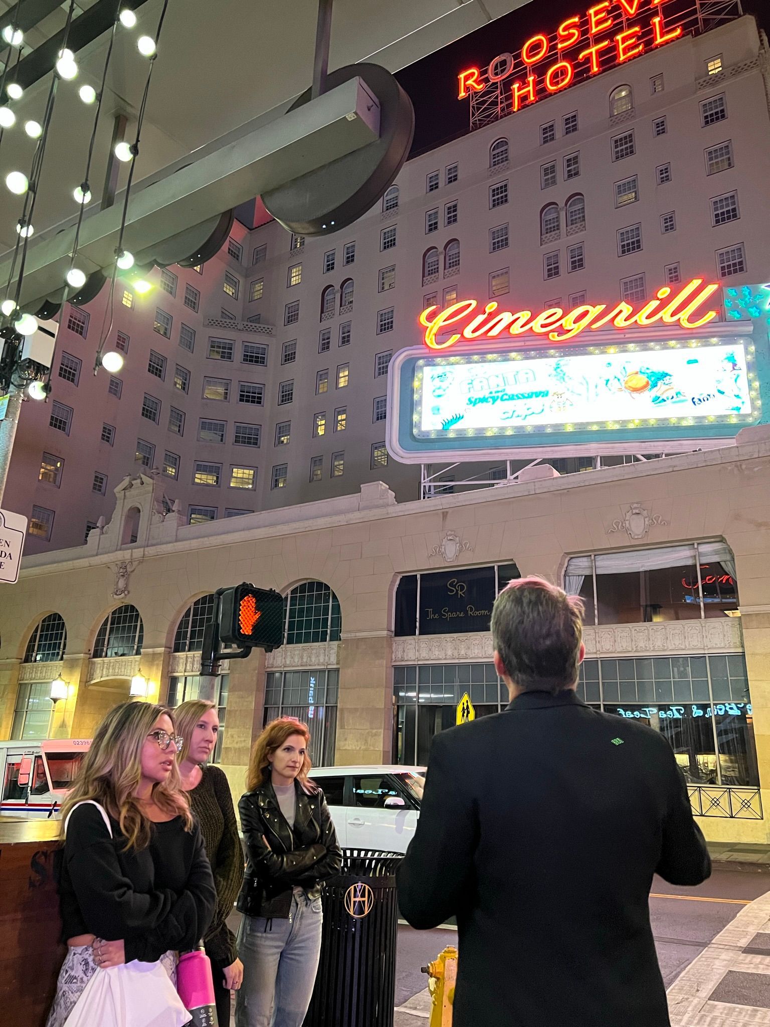 Leading a group of ghost hunting ladies down Hollywood Boulevard