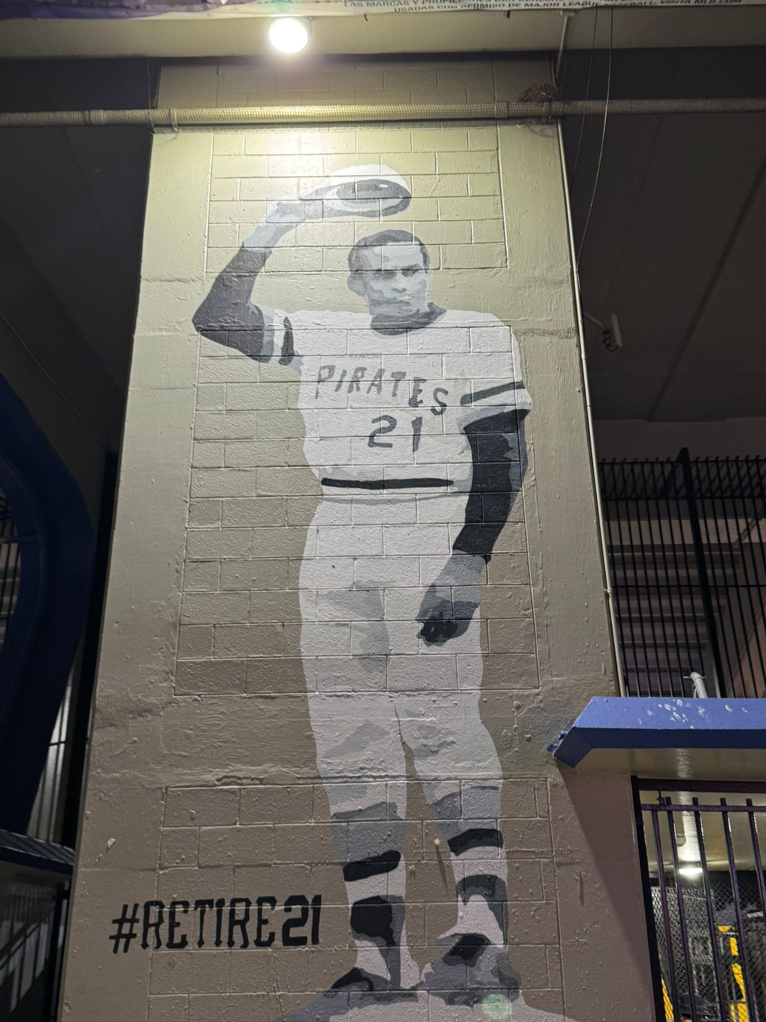 Roberto Clemente's mural at Hiram Bithorn Stadium in San Juan, Puerto Rico