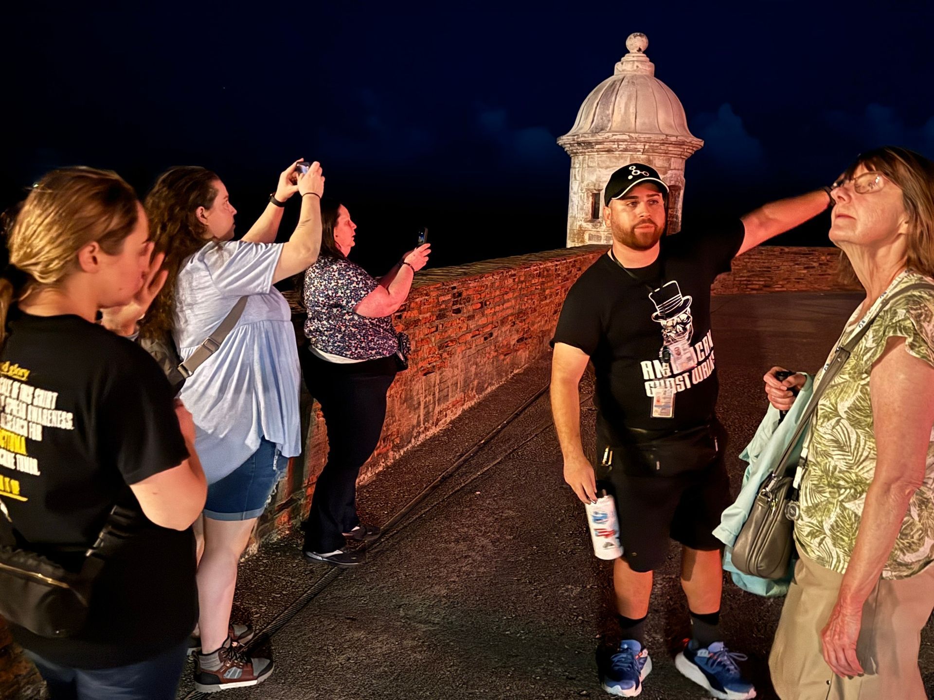Taking pictures at San Cristobal Fortress on the ocean in San Juan, Puerto Rico