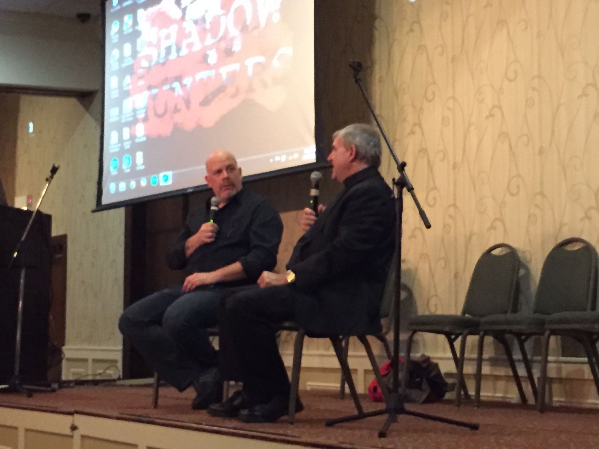 Father Magniot being interviewed by Darkness Dave Schrader at the 2015 Chicago GhostCon