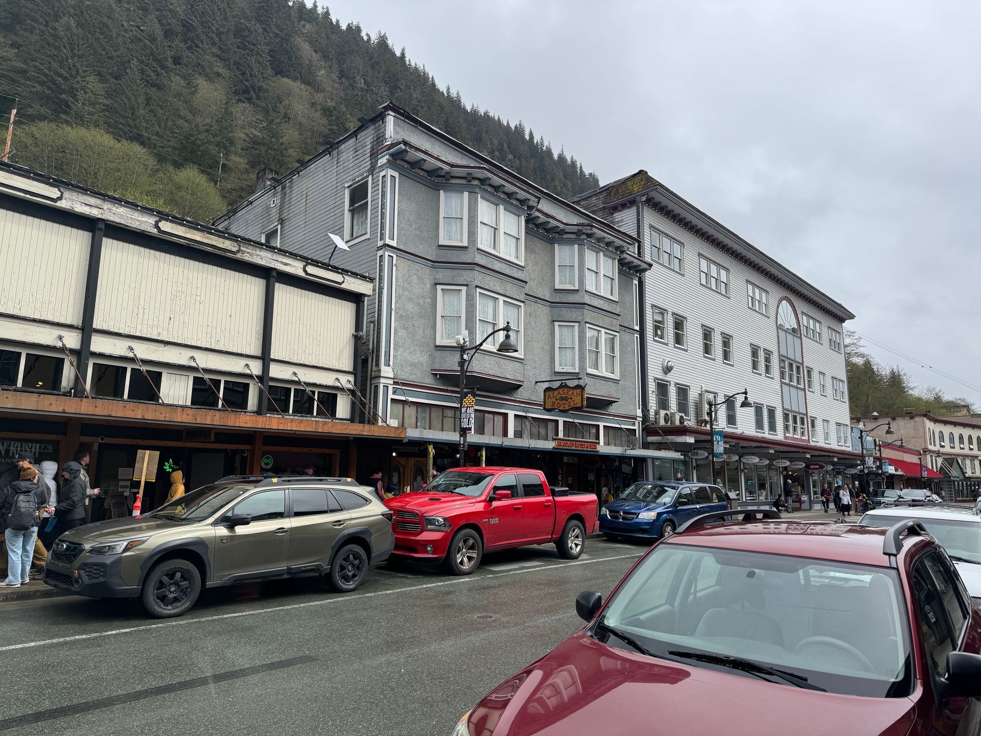 The Alaskan Hotel and Bar in the shadow of the Mount Roberts