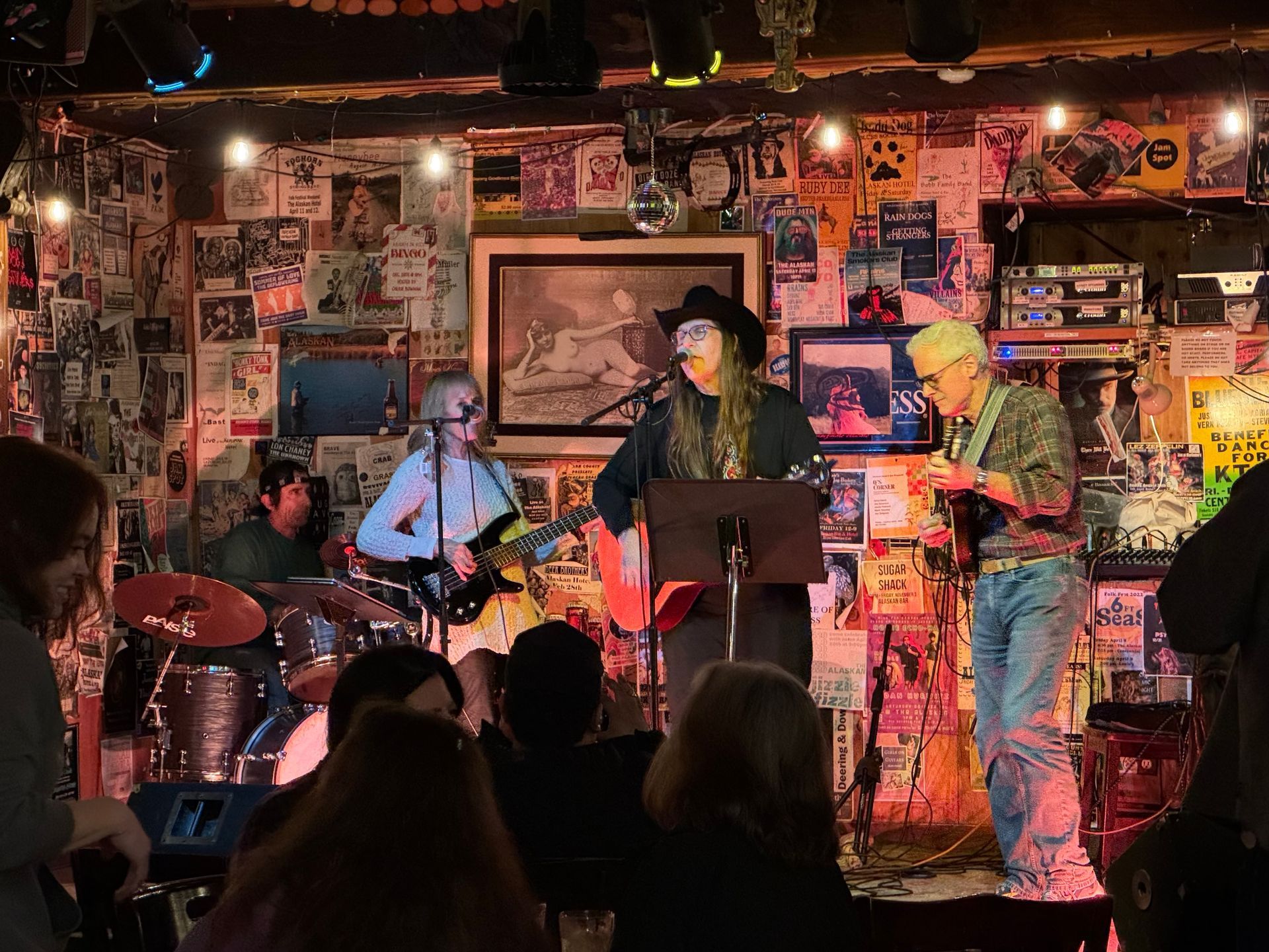 The stage at the haunted Alaskan Hotel and Bar in Juneau