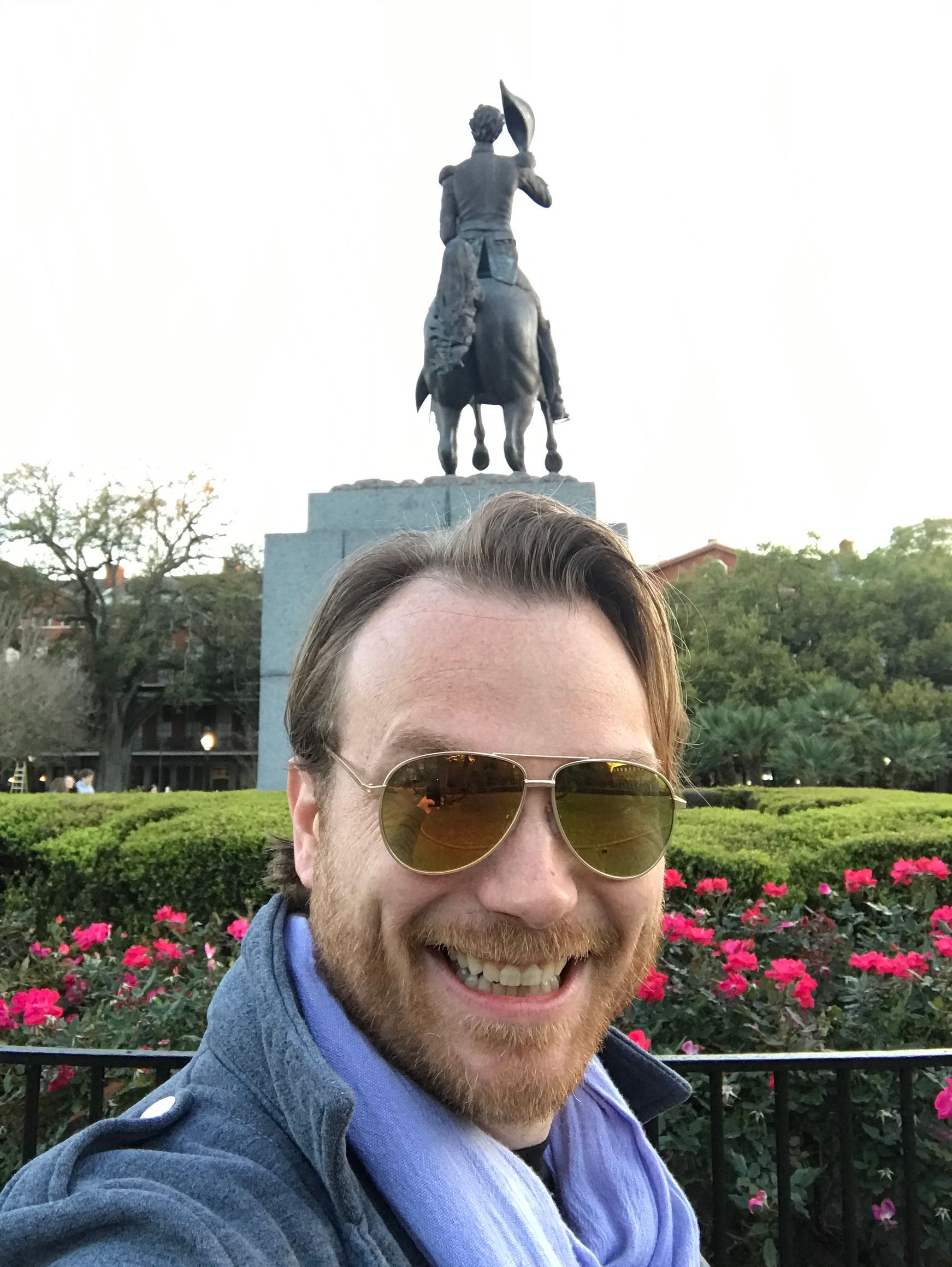 Mike Huberty hanging out in Jackson Square