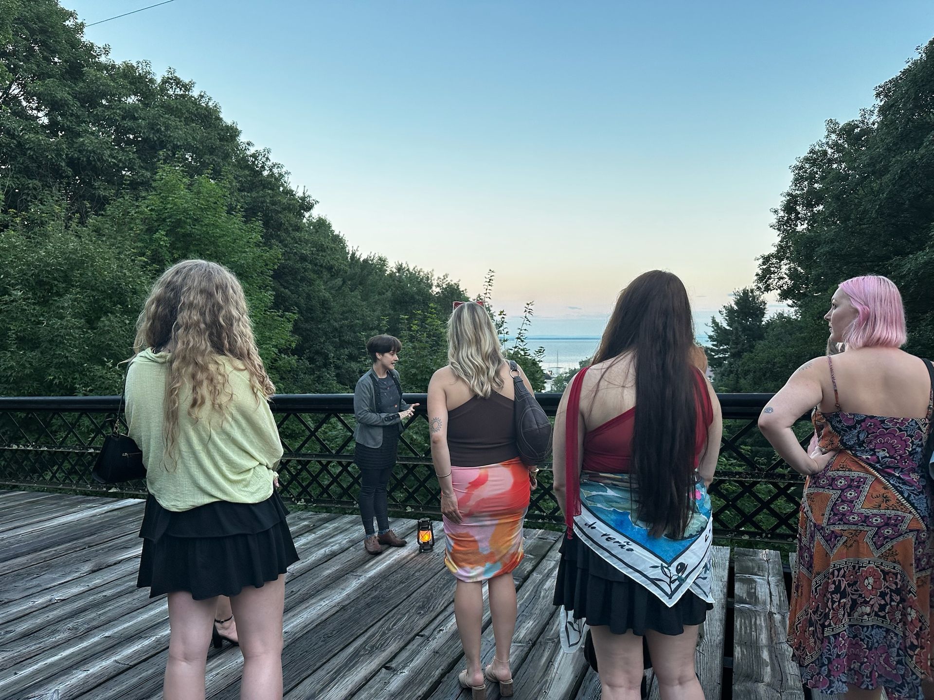 On the bridge in Bayfield with ghost stories of Lake Superior