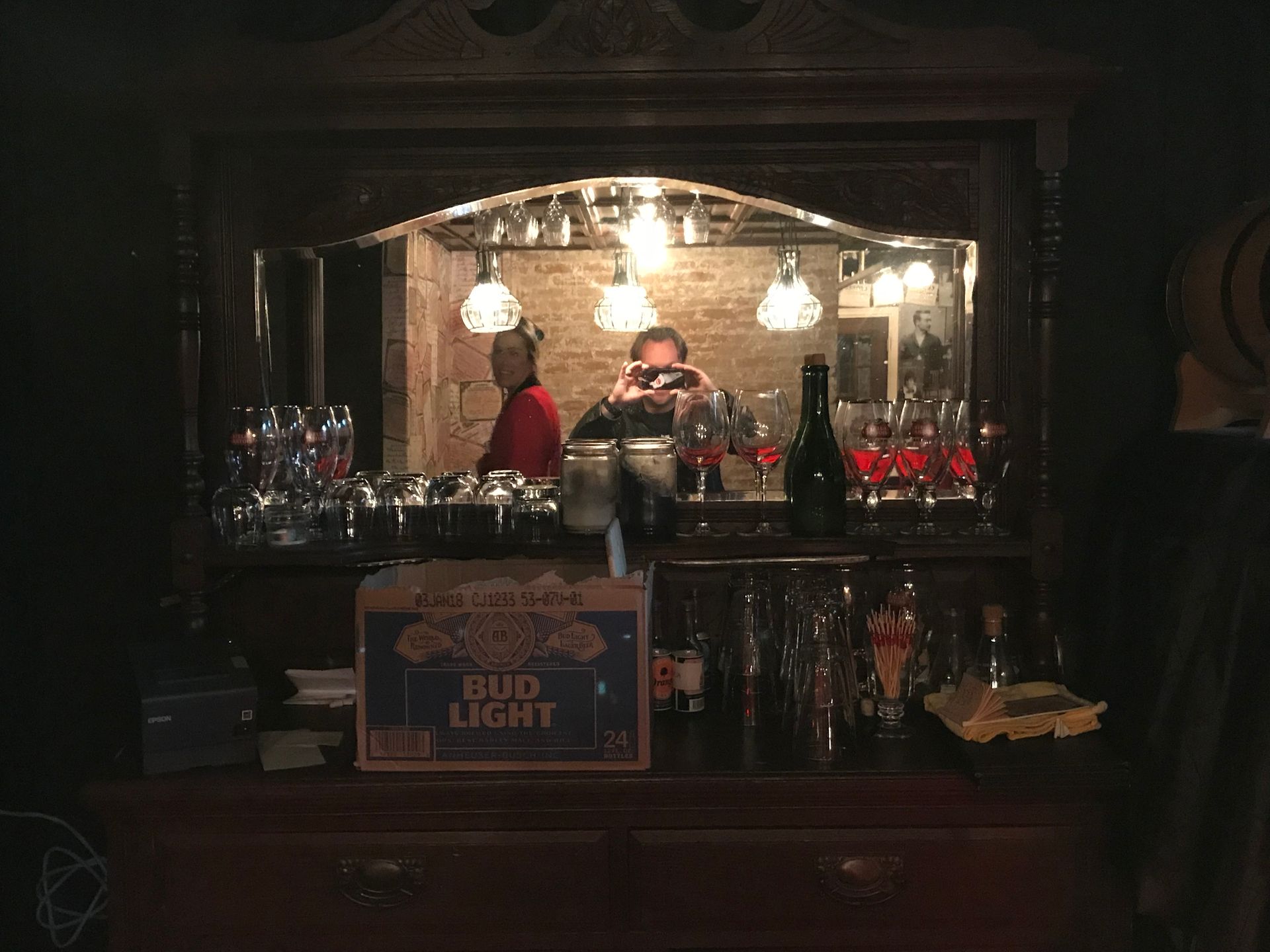 Mike Huberty in the Speakeasy Bar at the Maxwell Mansion in Lake Geneva, Wisconsin