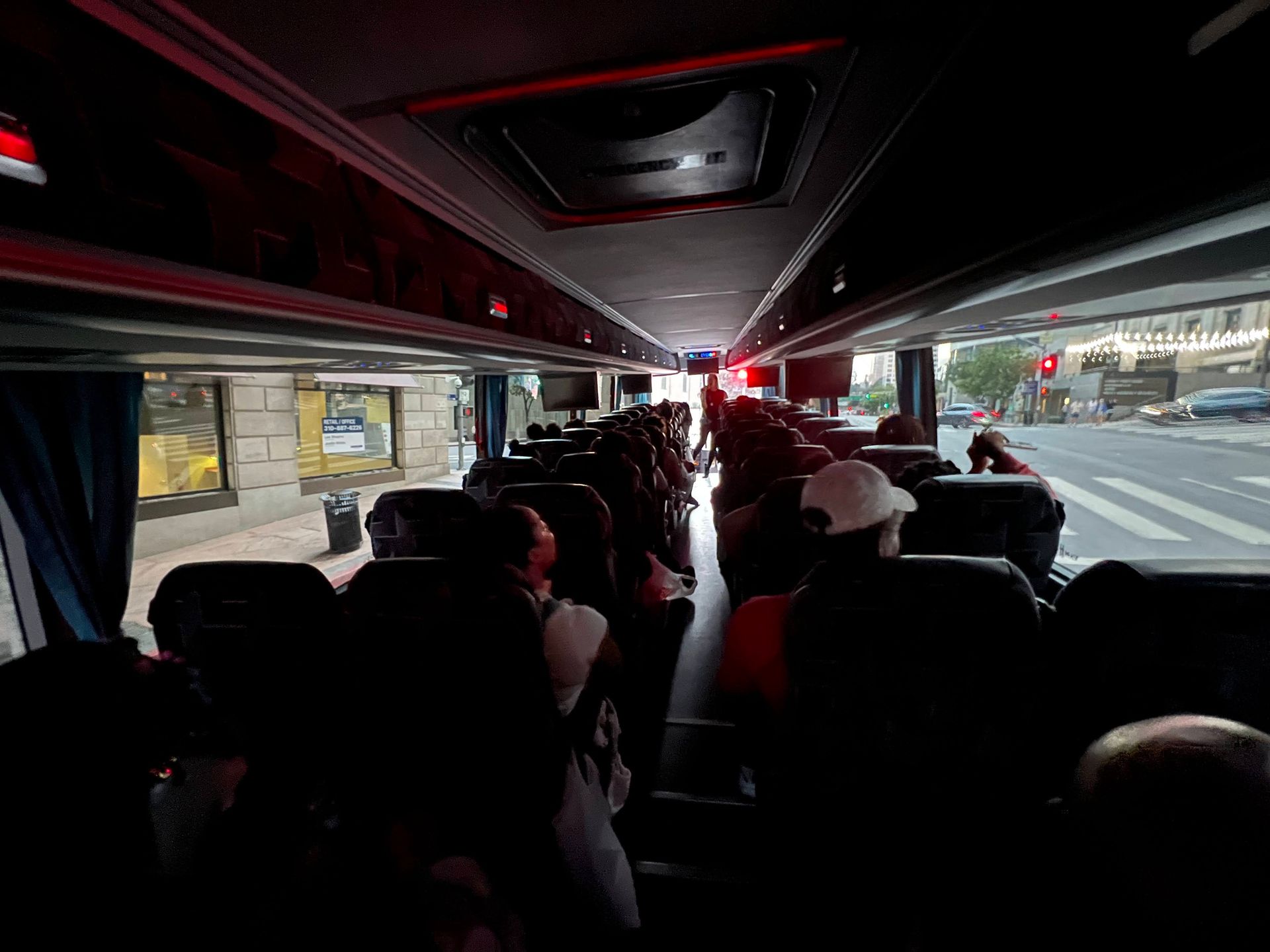 Enjoying a private ghost bus tour in downtown Los Angeles