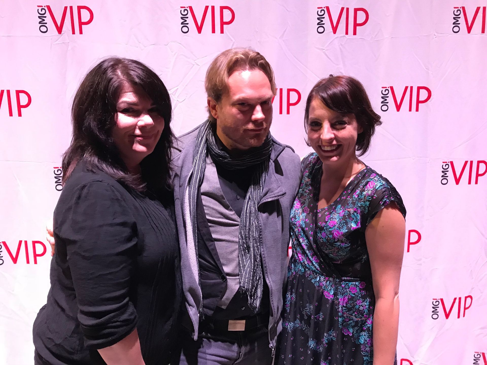 Mike Huberty with Karen Kilgariff and Georgia Hardstark from the My Favorite Murder podcast