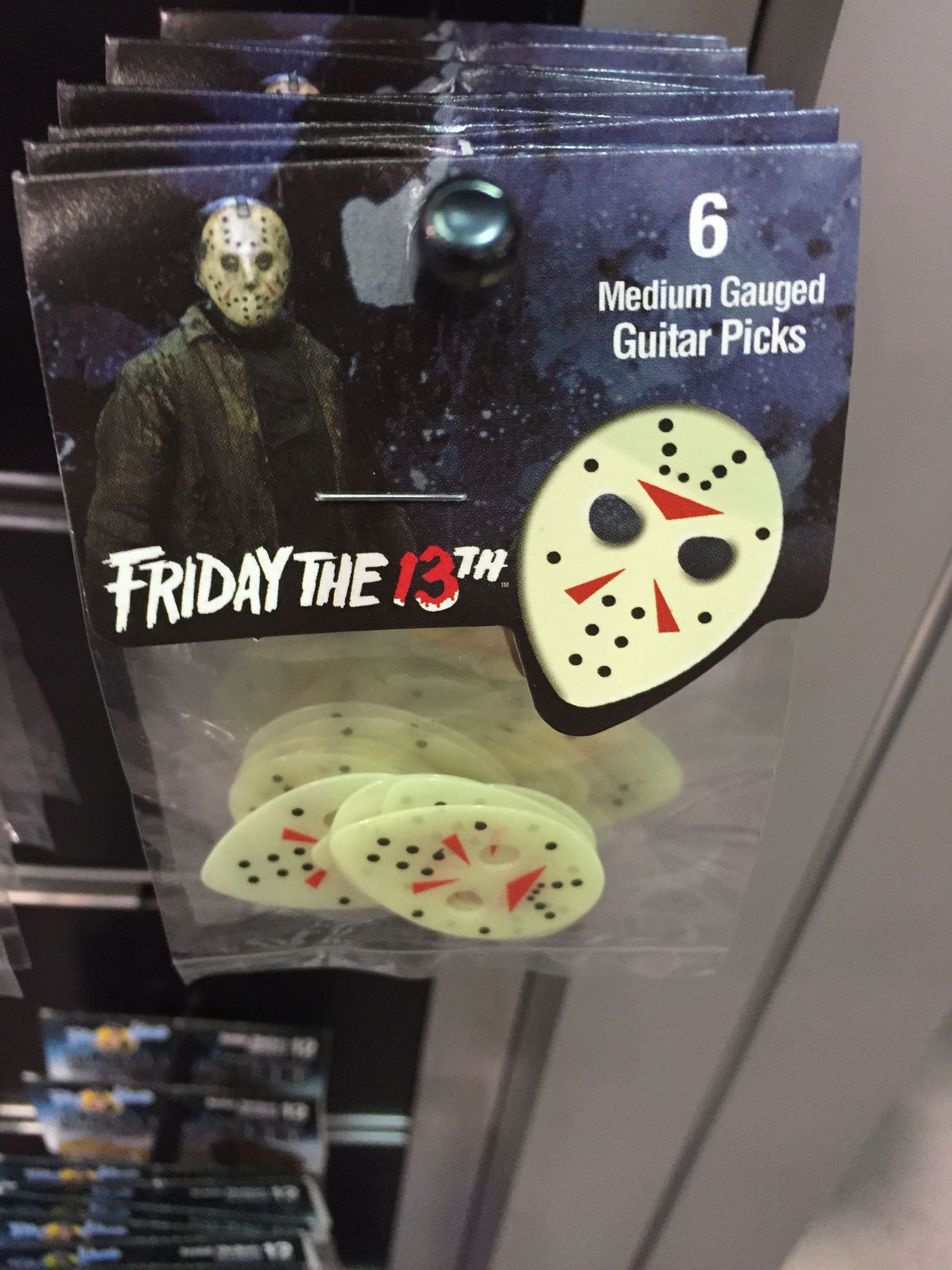A package of friday the 13th guitar picks