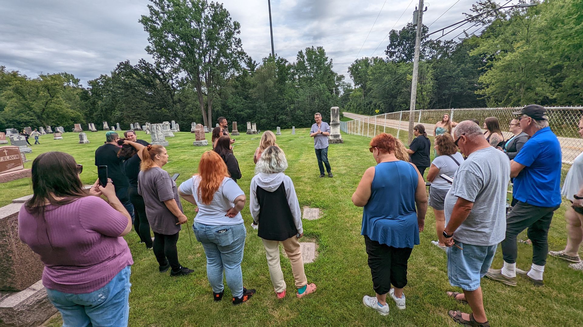 Exploring a cemetery in Lake County, Illinois