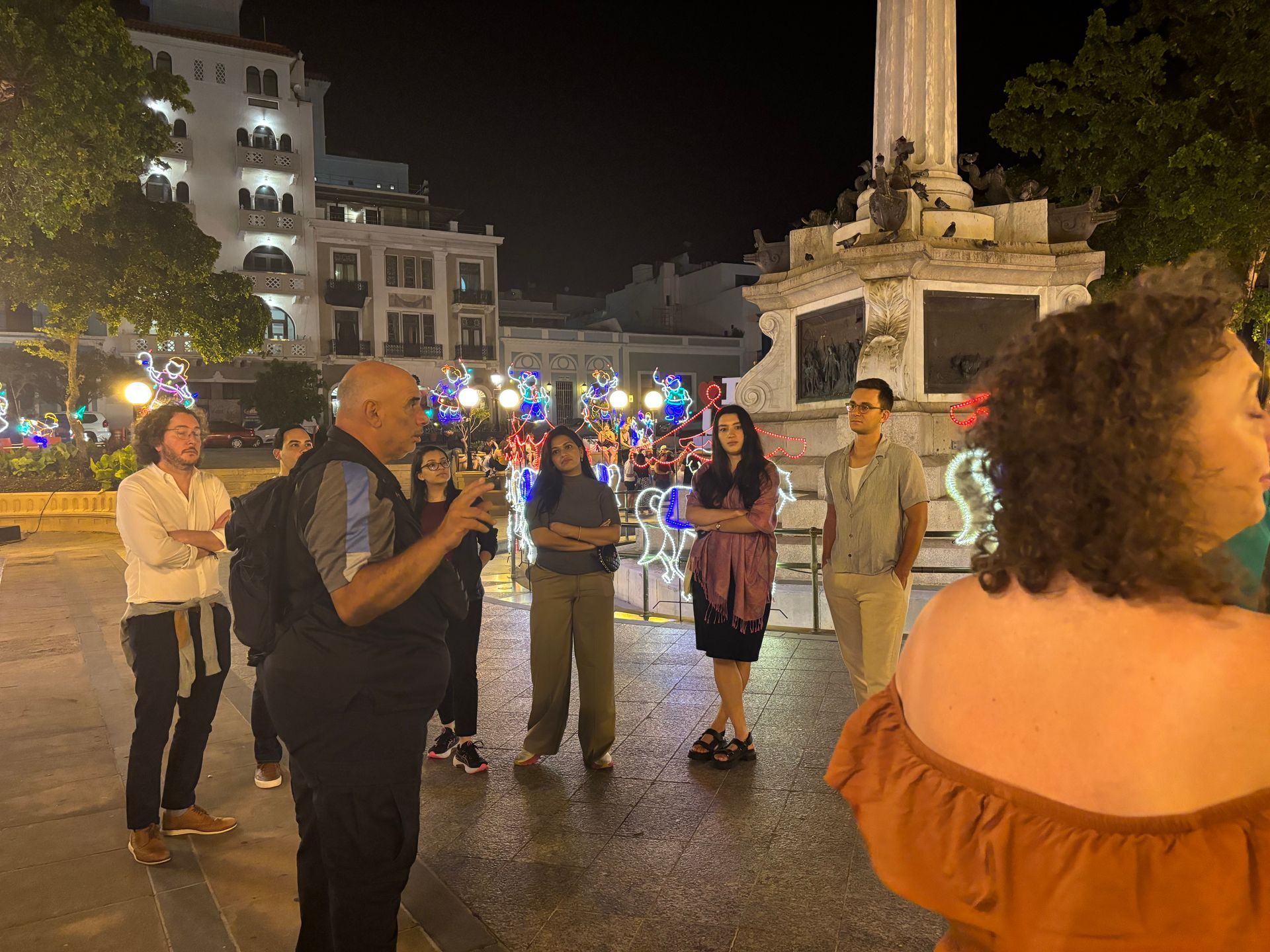 Old San Juan Ghost Tour Plaza Colon and the curse of Christopher Columbus