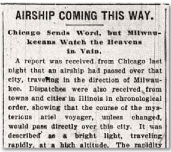 The 1897 Milwaukee Airship Mystery