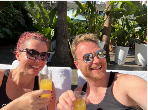 Having a mimosa at the Tropicana pool at the Hollywood Roosevelt where Marilyn's ghost is still seen