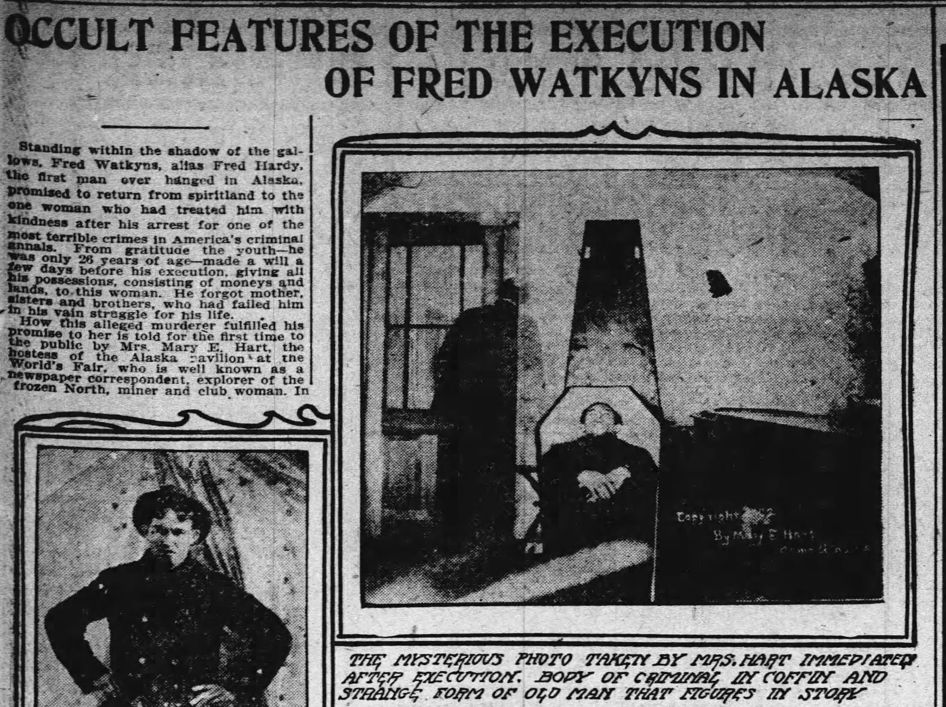Newspaper Article: Occult Features of the Execution of Fred Watkyns in Alaska