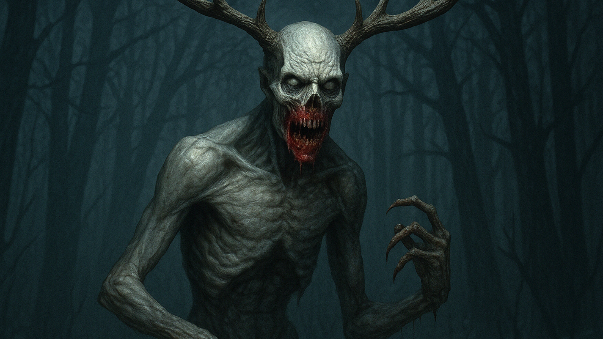 An artistic depiction of a Wendigo