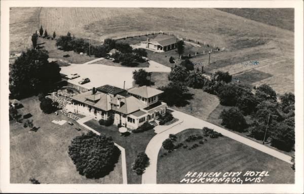 A postcard of Heaven City Hotel, Mukwonago Wisconsin in the 1950s
