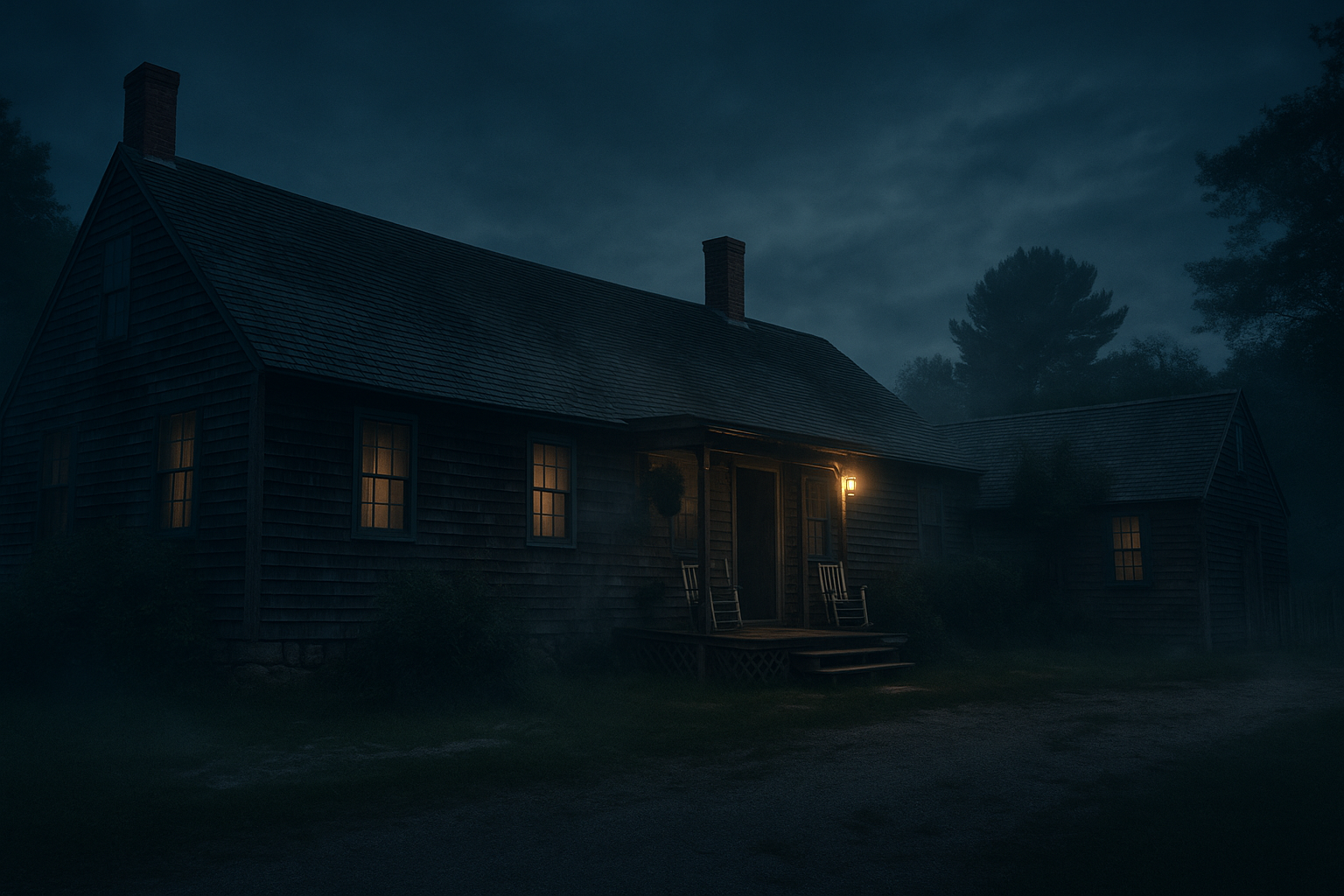 The Conjuring House at Night
