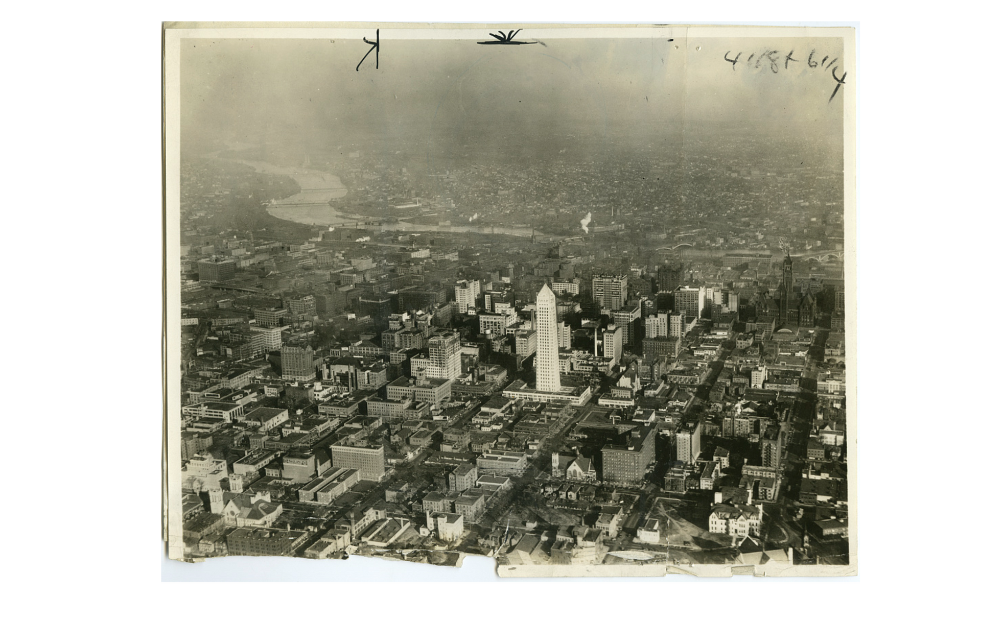 Airplane view of Foshay Tower in 1929