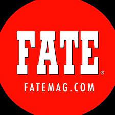 The logo for fate magazine is a red circle with the word fate in white letters.