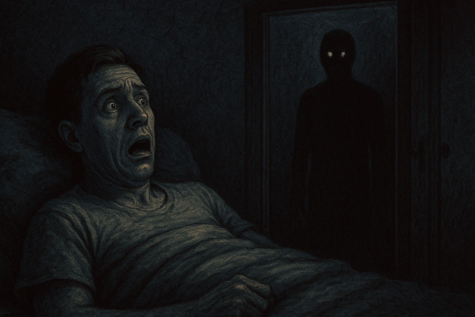 An artistic rendition of sleep paralysis