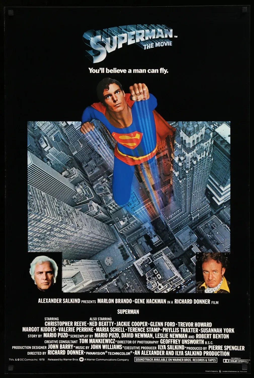 The original poster for Superman: The Movie