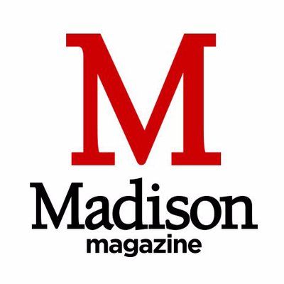 The madison magazine logo is a red letter m on a white background.