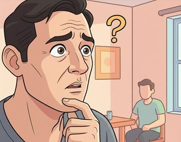 Un parent inquiet se pose des questions au sujet de son enfant assis en arrière-plan