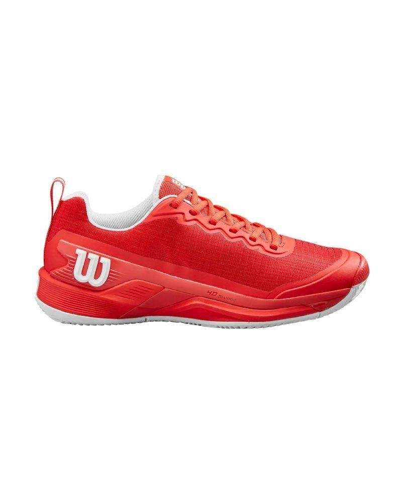 Scarpa da tennis Wilson rossa con dettagli bianchi e logo