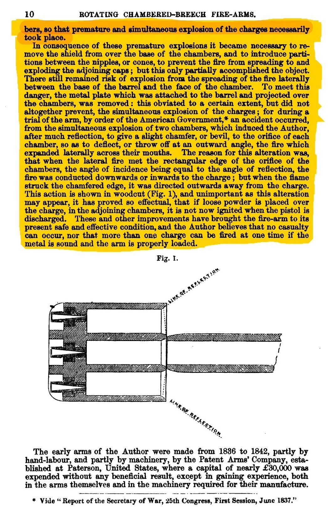 Colt's description of chamfering.