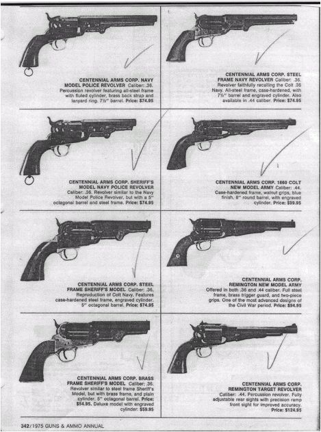 Centennial Arms C&B revolver assortment 1975