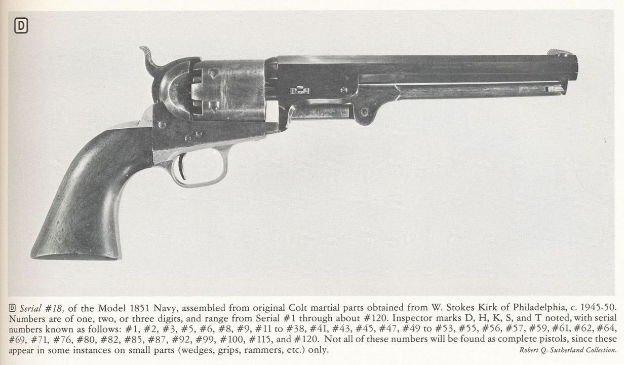 Serial #18 and the known serial numbers of the W.Stokes Kirk parts revolvers, with #82 listed.