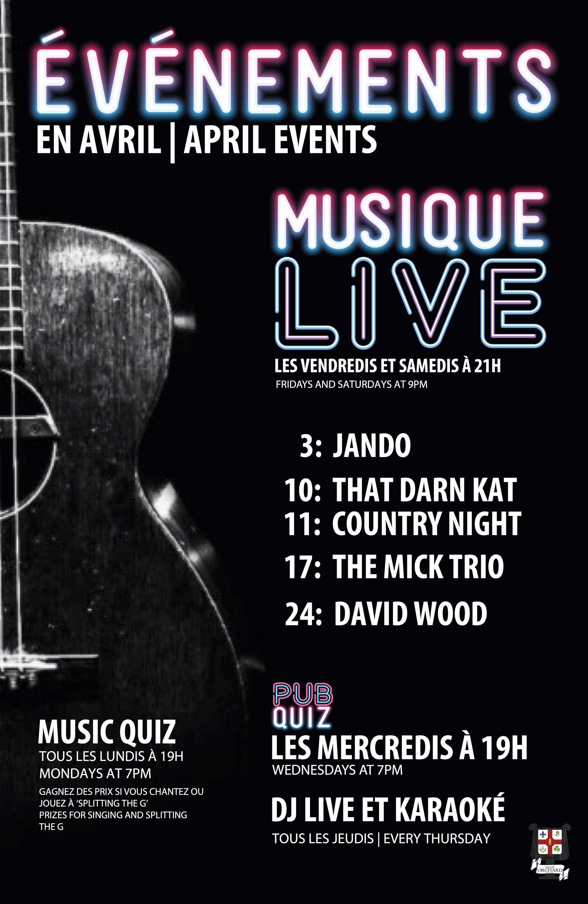 A poster for an event called evenements en juillet july events musique live