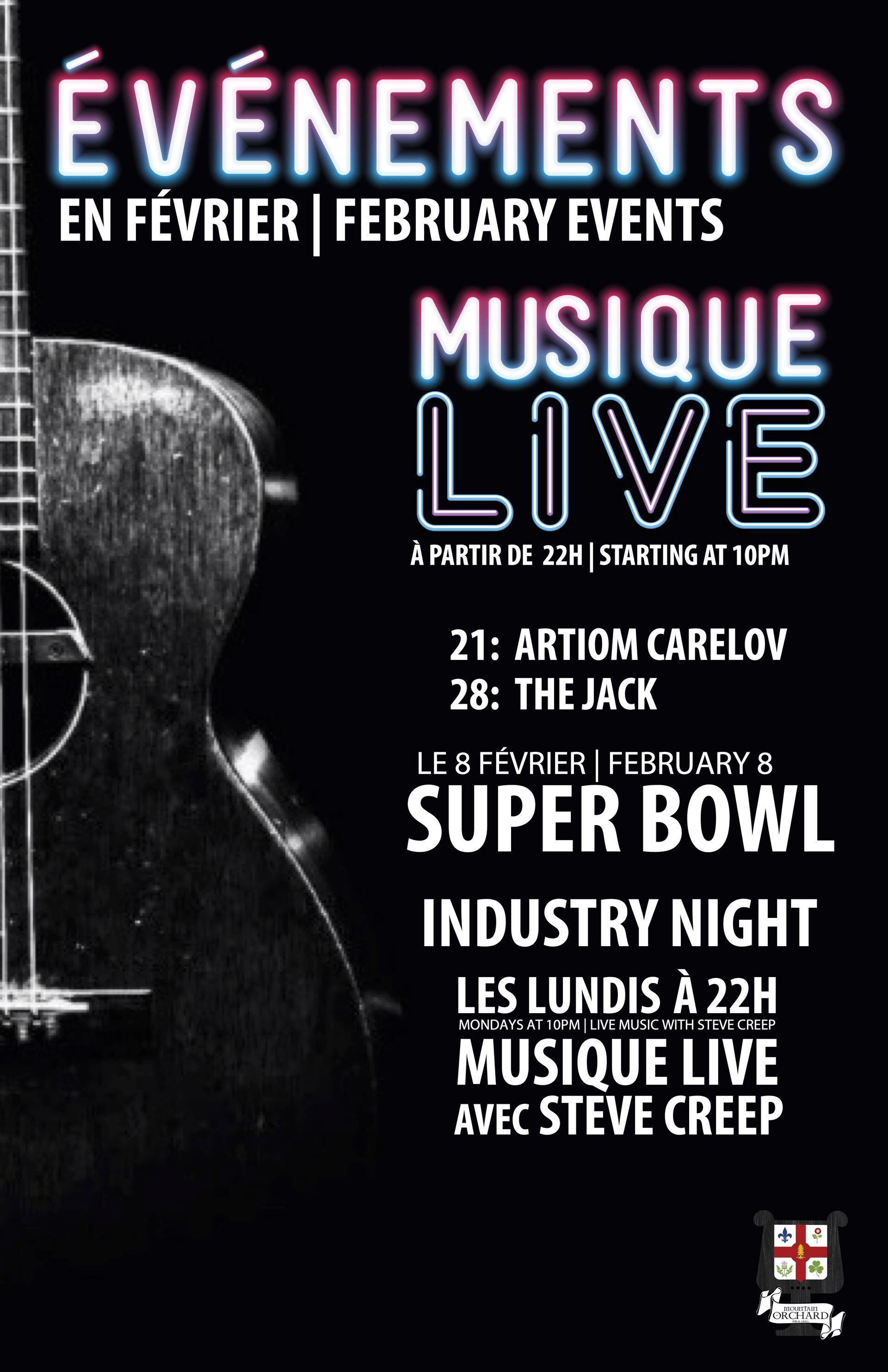 A poster for an open mic with steve creep