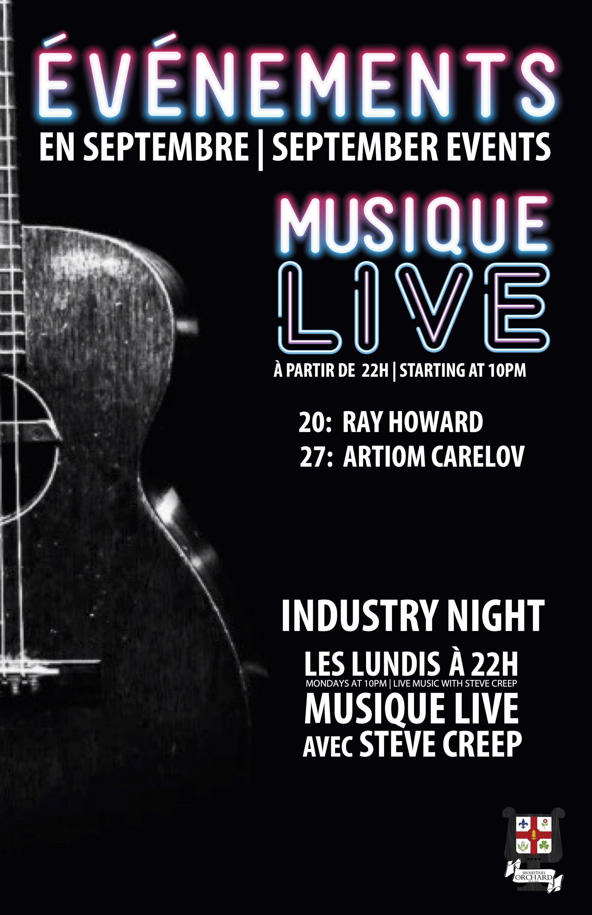A poster for an open mic with steve creep