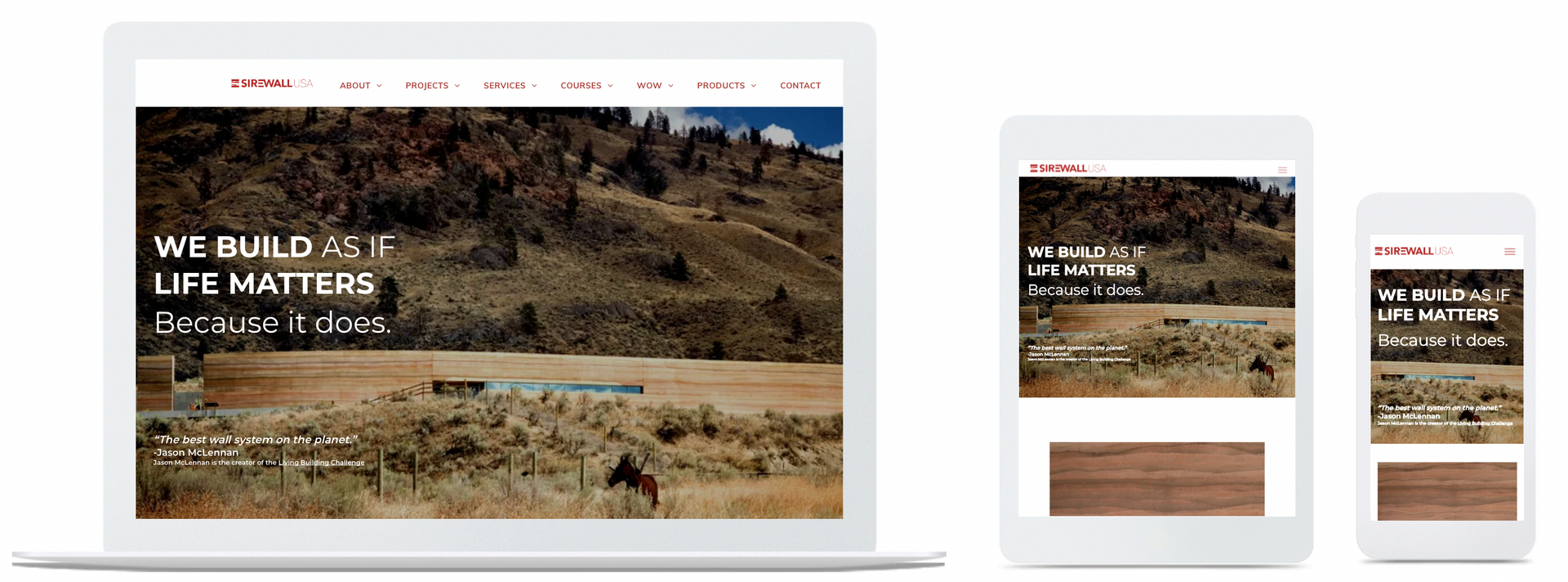 SIrewall website home page in desktop, mobile and tablet view