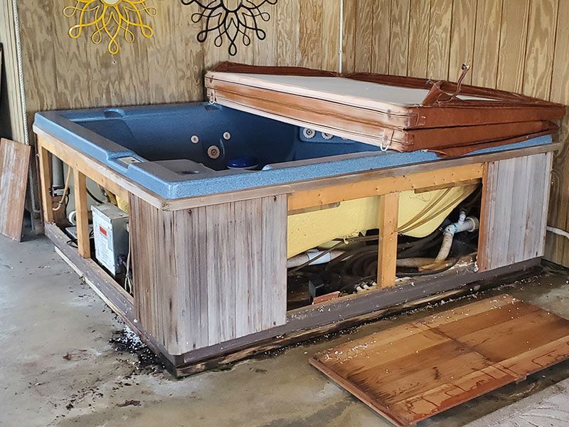 Before removal of hot tub