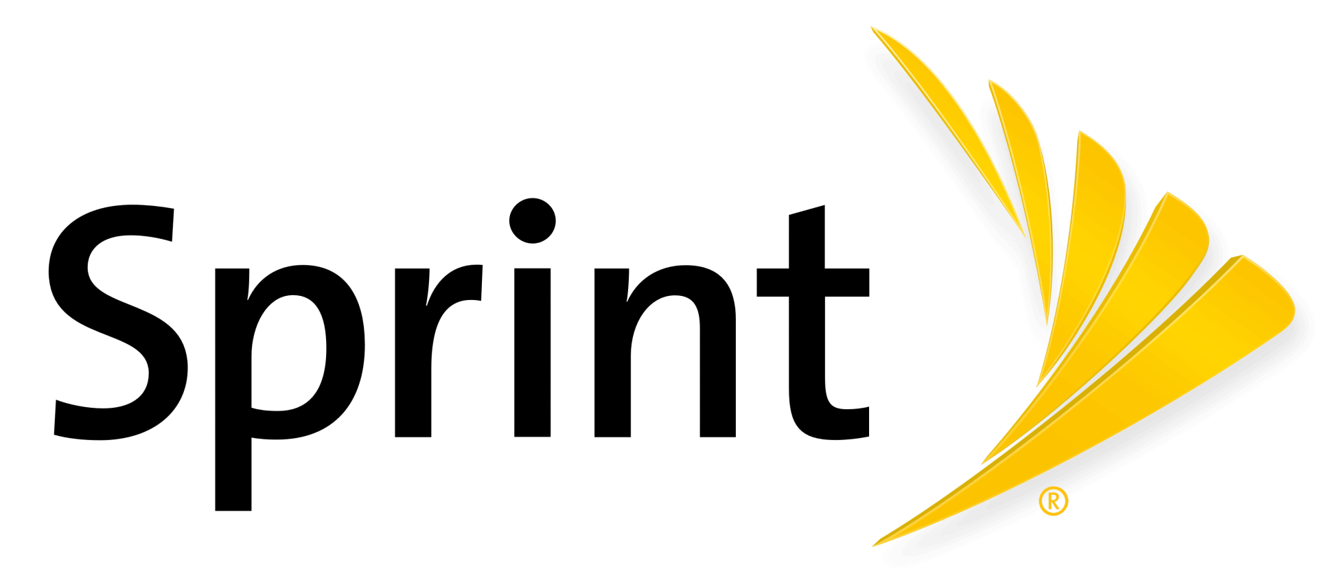 The sprint logo with a yellow arrow pointing to the right