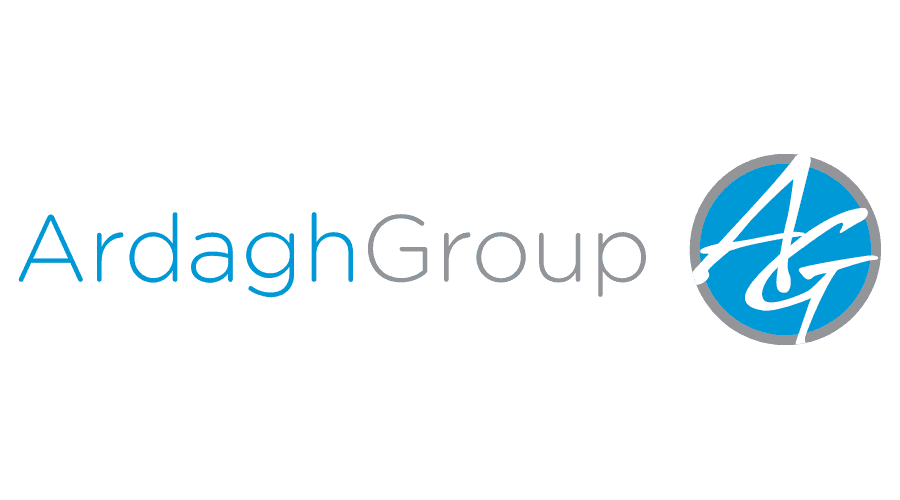 The logo for ardagh group is a blue circle with the letter a on it.