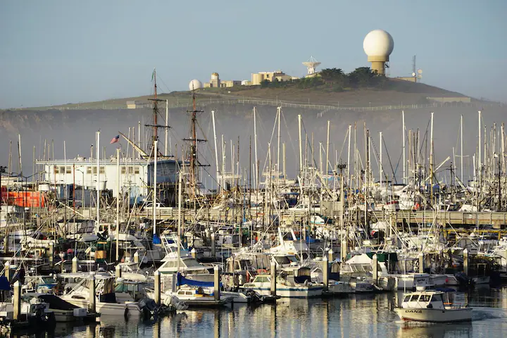 Many boats at Pilar Point Harbor.