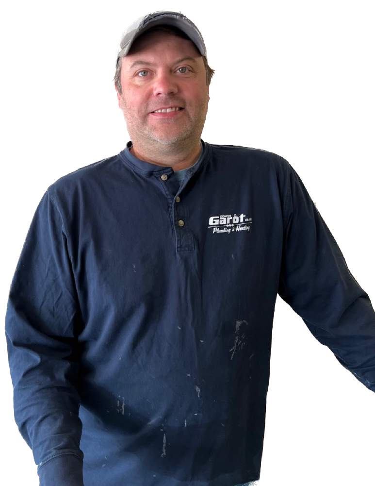 A man wearing a blue shirt that says gasf on it