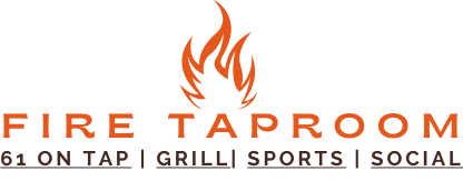 A logo for a restaurant called fire taproom