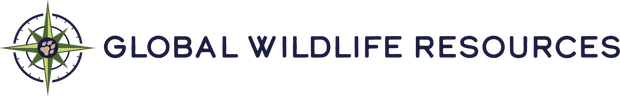 the logo for global wildlife resources shows a compass with a paw print on it .