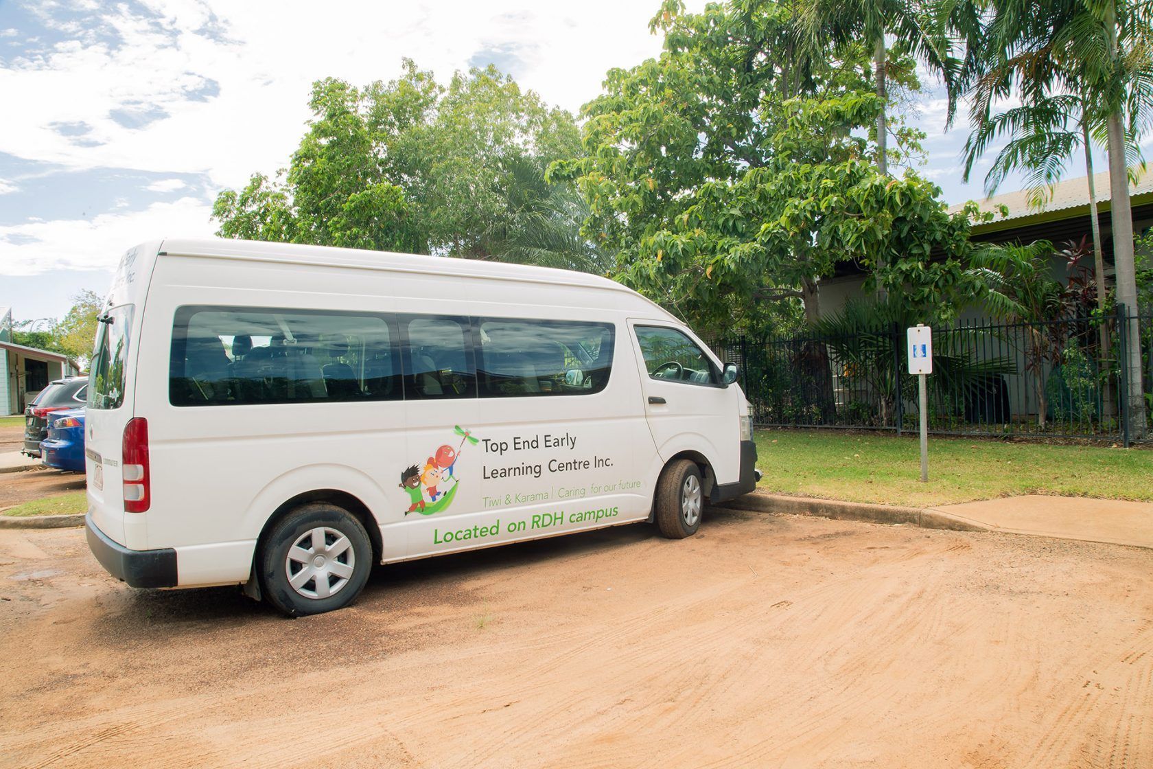 White van with logo
