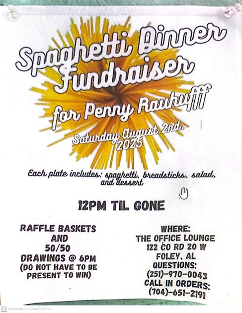 A poster for a spaghetti dinner fundraiser for penny raw stuff A poster for a spaghetti dinner fundraiser for penny raw stuff