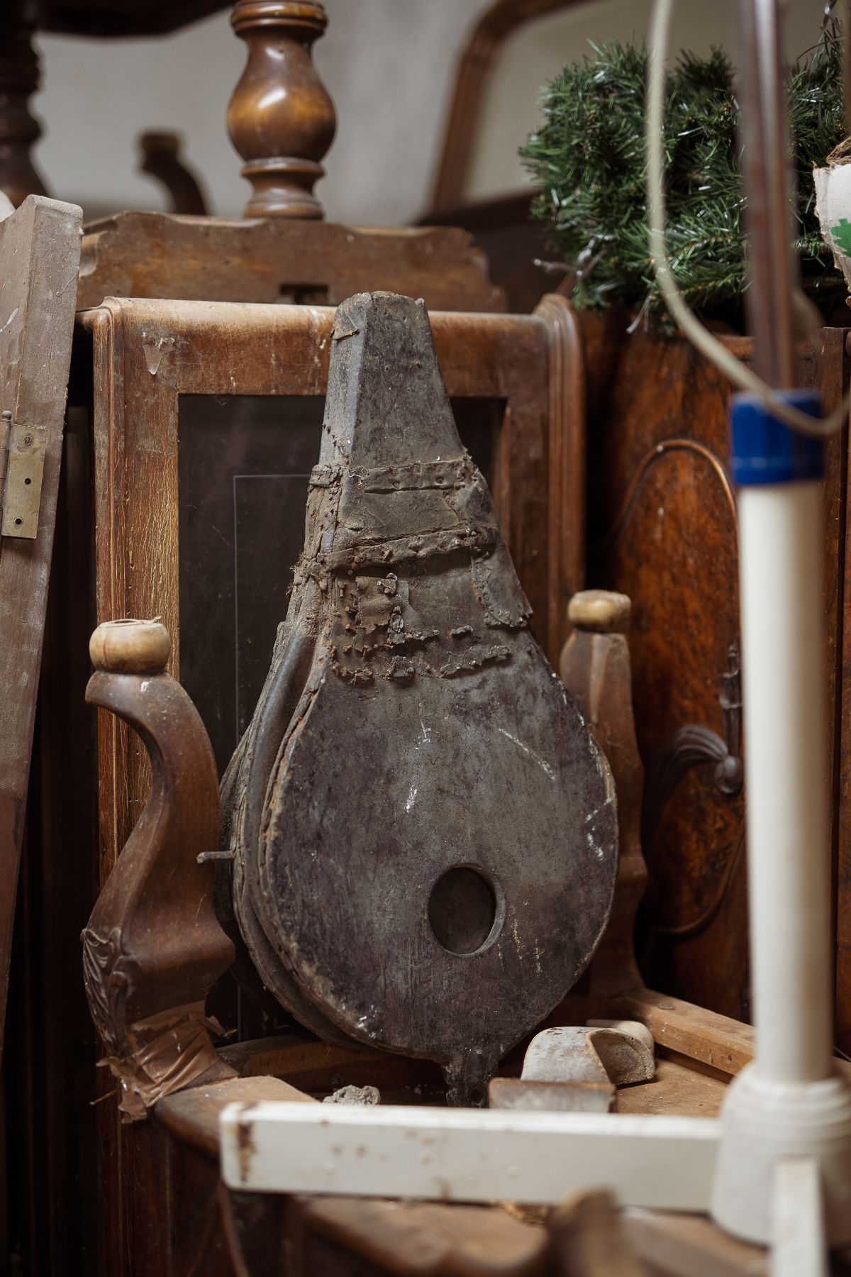 antique wooden fireplace accessory Sarzana