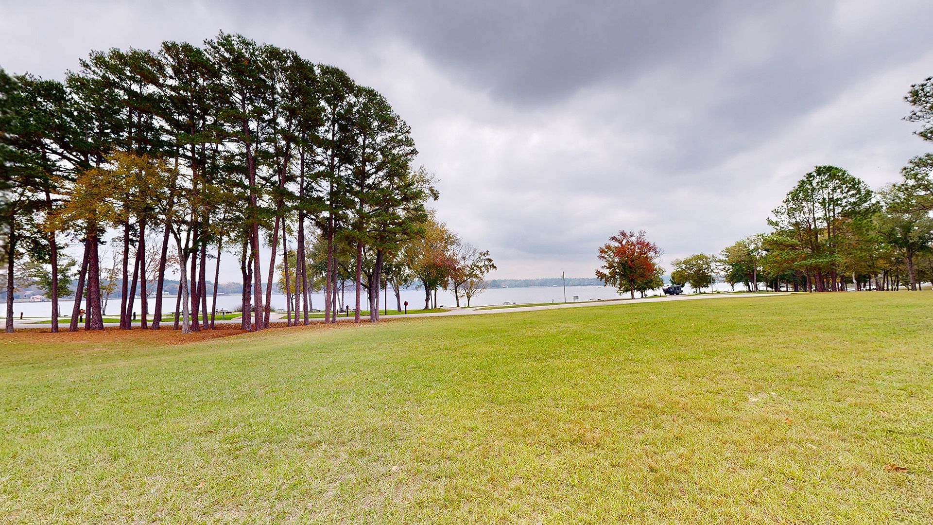 camping area overlooking Lake Tyler