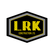 A logo for a construction company called lrk construction ltd.