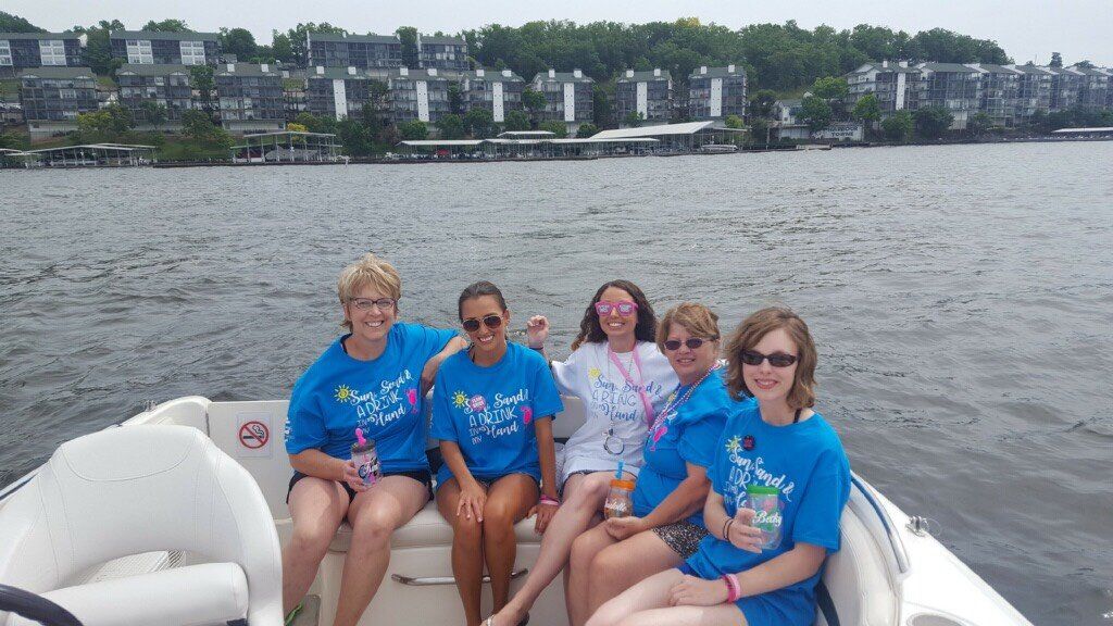 bachelorette party on boat taxi at Lake of the Ozarks
